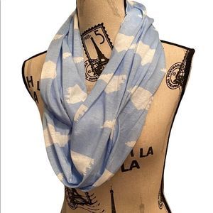Top It Off Baby blue and white  Infinity Scarf North Carolina State Print